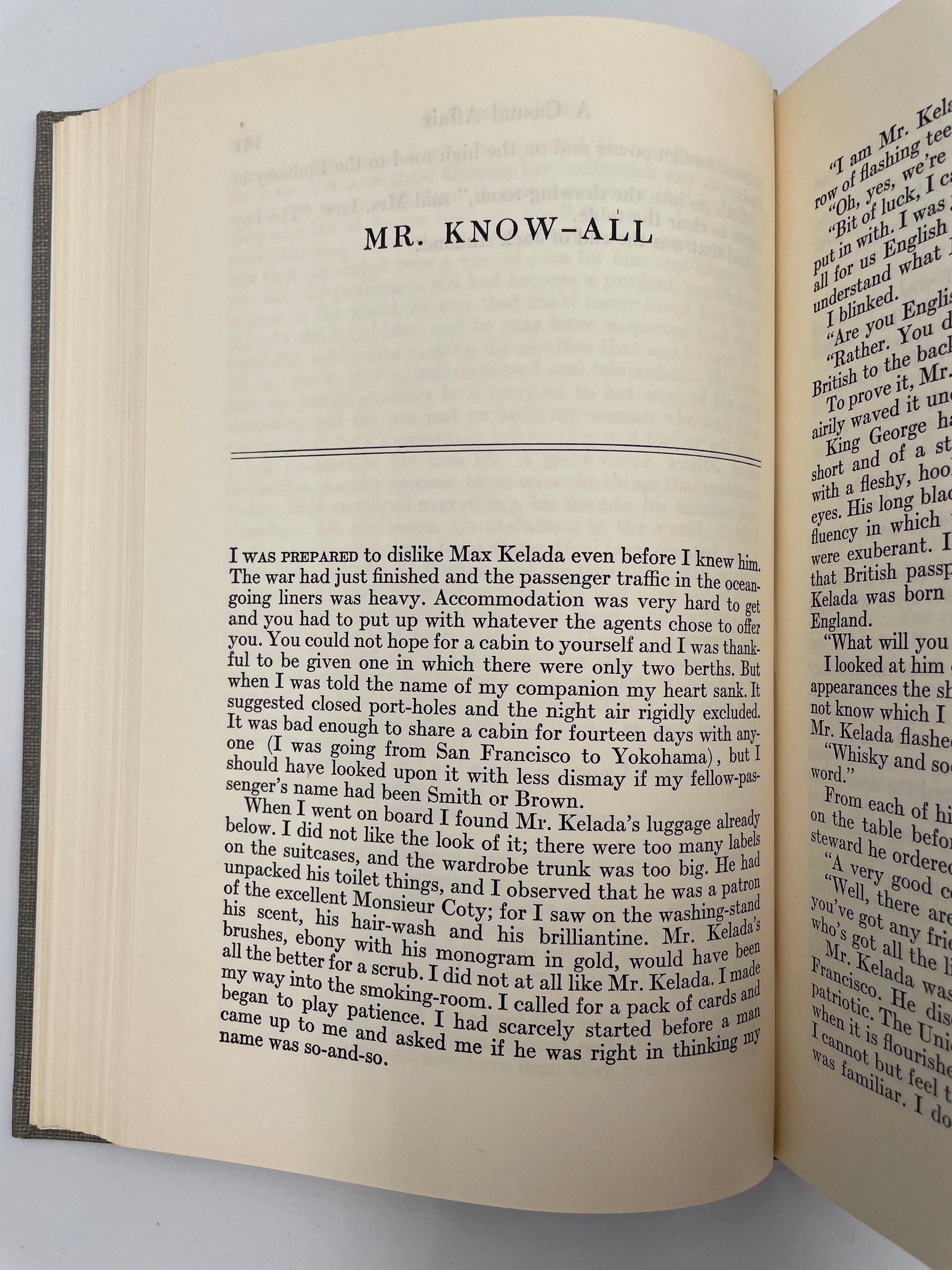 Random short story page from, 'The Complete Short Stories of W. Somerset Maugham Volume 2 – The World Order'. 