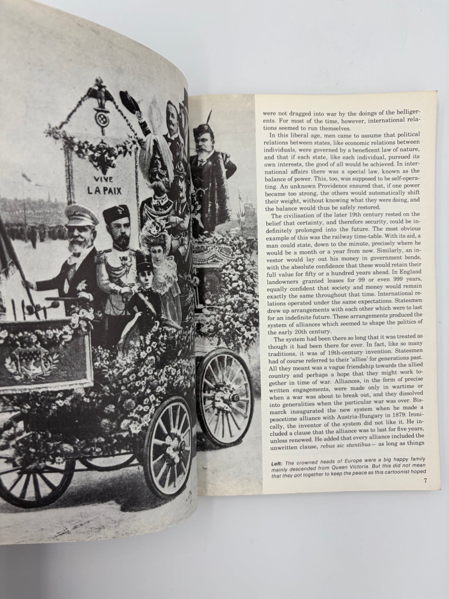 Page 7, and page 6 with photo illustration from the book ‘War By Time-Table — How the First World War Began’ by AJP Taylor