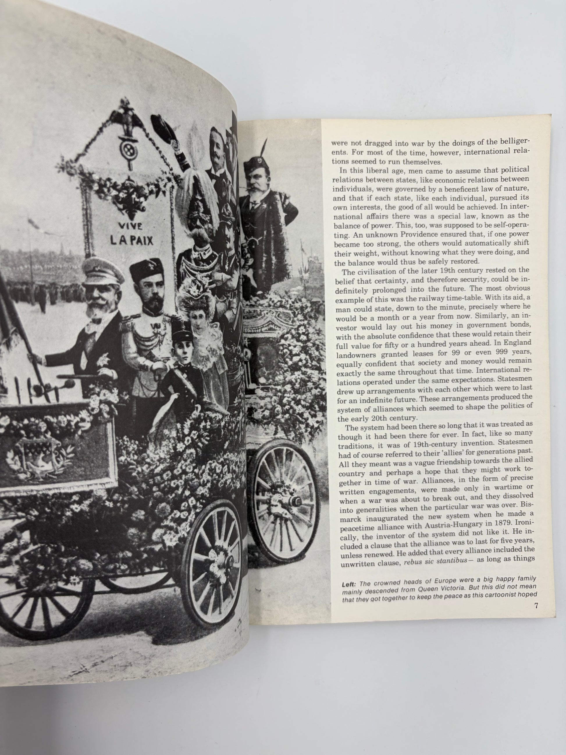 Page 7, and page 6 with photo illustration from the book ‘War By Time-Table — How the First World War Began’ by AJP Taylor