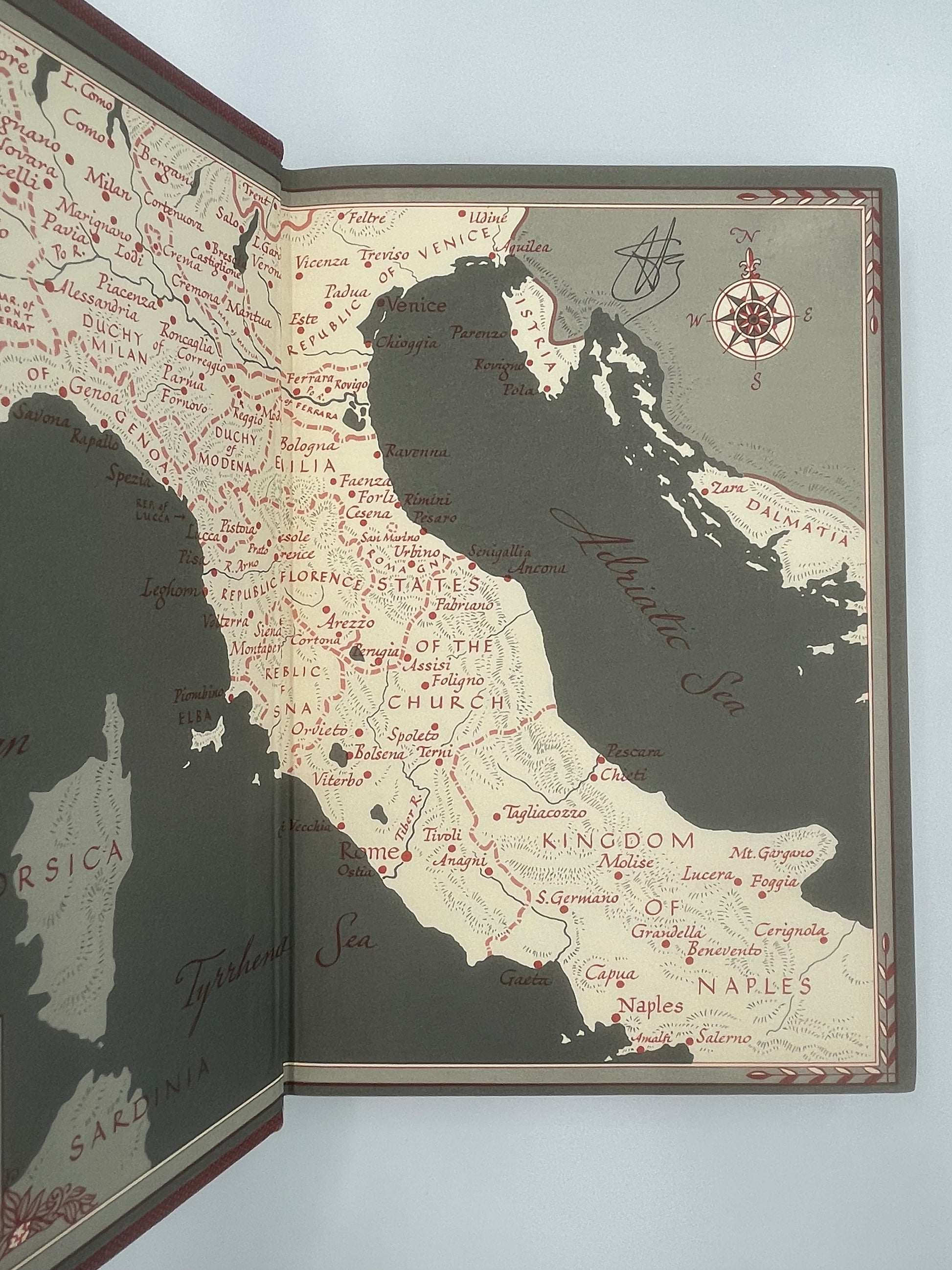 
Inside cover pages with map of Italy of ‘The Renaissance’ by Will Durant 