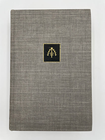 Book cover of, 'The Complete Short Stories of W. Somerset Maugham Volume 2 – The World Order'. with gray textured fabric with a gold emblem on a white background.