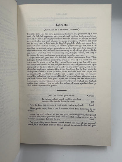Page xi titled ‘Extracts’ from ‘Moby-Dick; or, The Whale’ by Herman Melville.