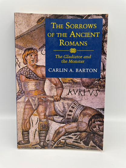 Book cover of 'The Sorrows of the Ancient Romans' with classical illustration on a white background.
