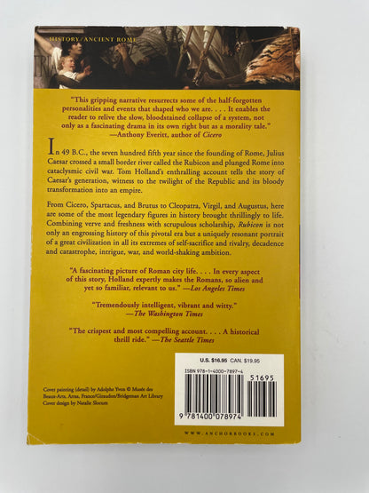 Back cover of Rubicon. The Last Years of the Roman Republic