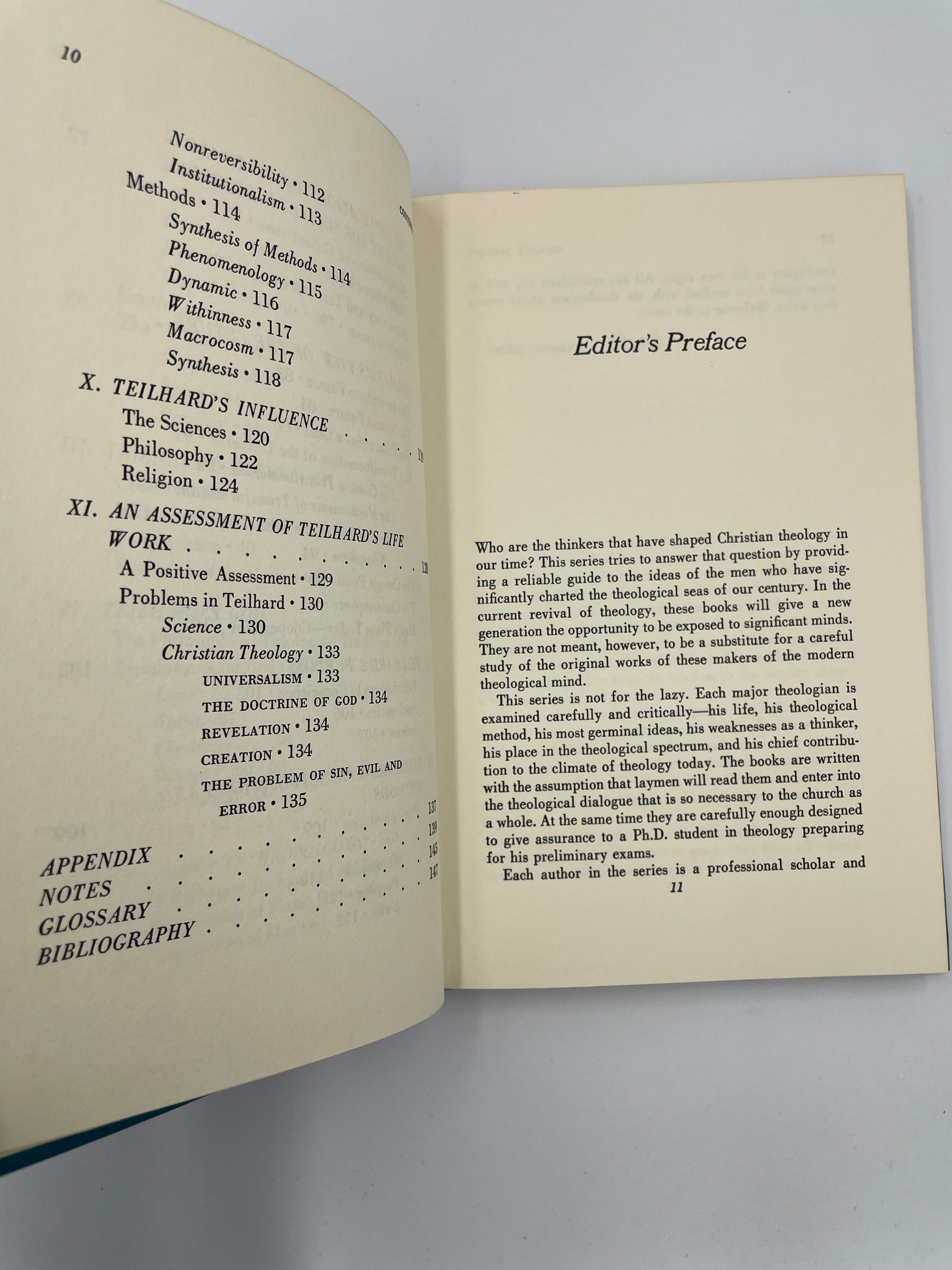 Editor's preface from book, 'Teilhard de Chardin'