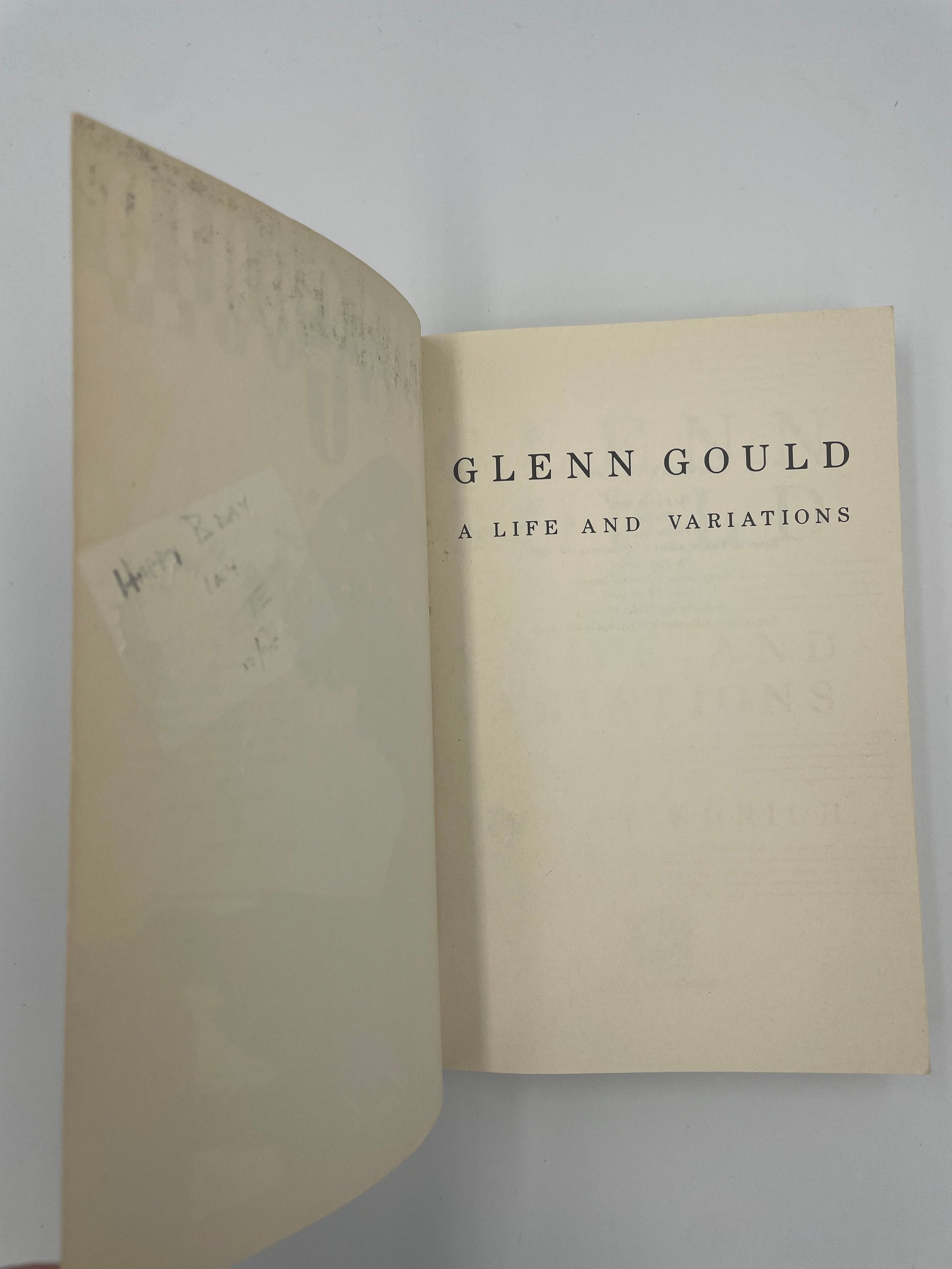 Inside book cover pages of 'Glenn Gould: A Life and Variations' by Otto Friedrich.