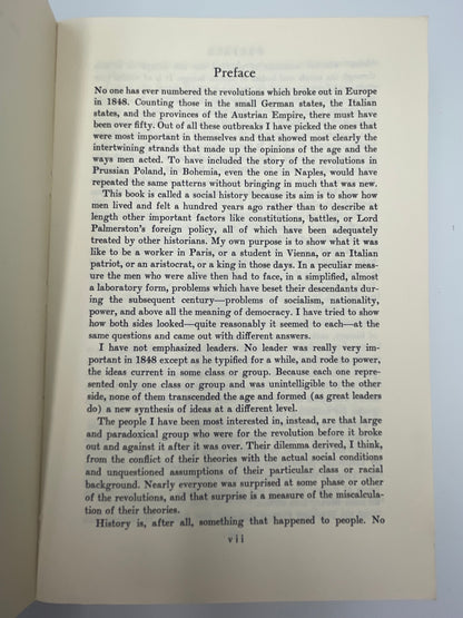 Preface page of "Revolutions of 1848: A Social History"