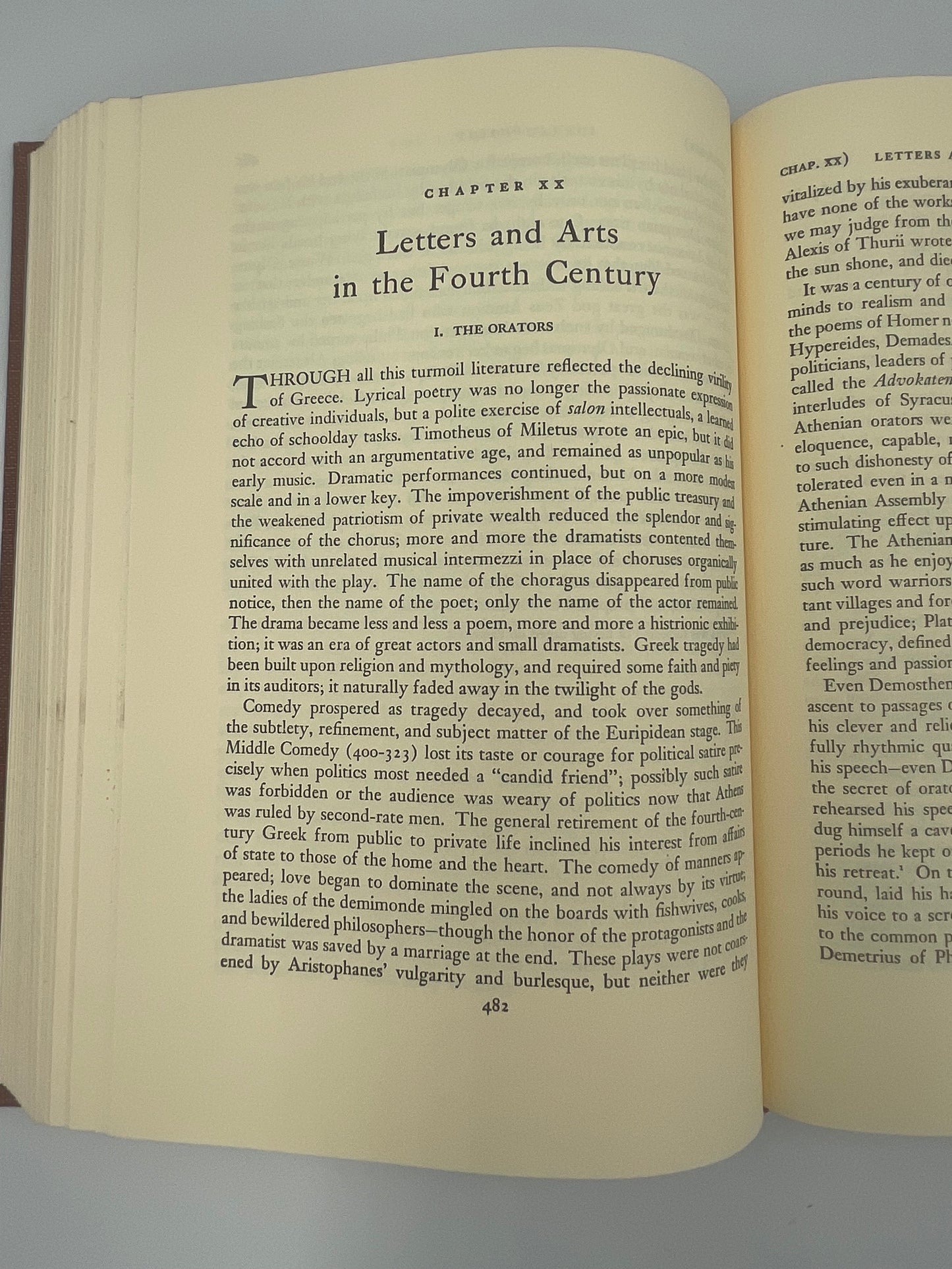 Random page 482 page from ‘The Life of Greece’ by Will Durant 