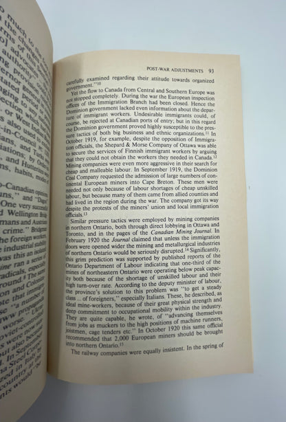 Inside page 93 of 'Dangerous Foreigners' European immigrant workers and labour radicalism in Canada 1896-1932 by Donald Avery