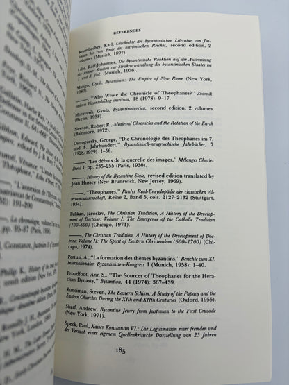 Bibliographical page from 'The Chronicle of Theophanes'.