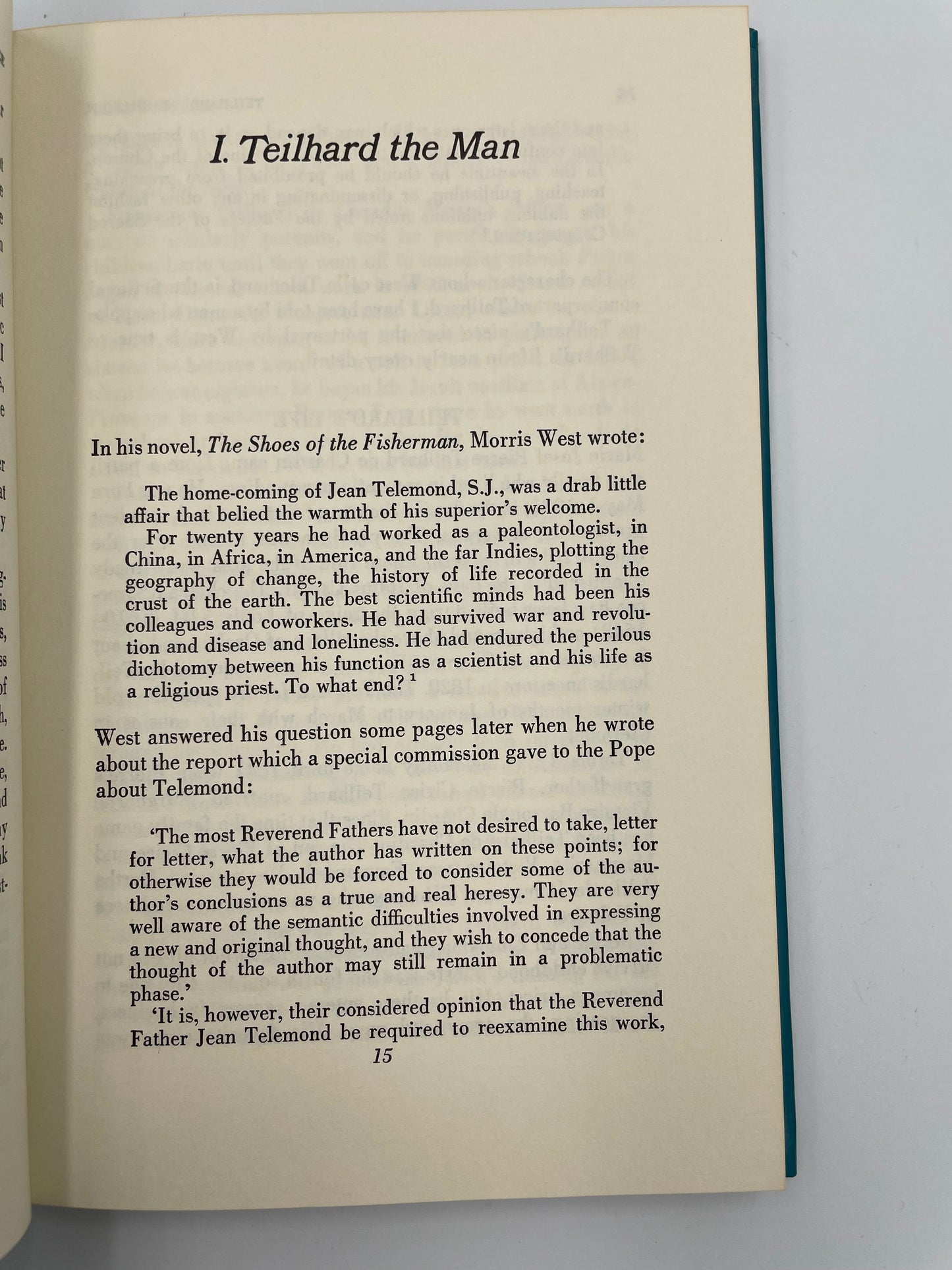 Chapter 1 page from 'Teilhard de Chardin'.