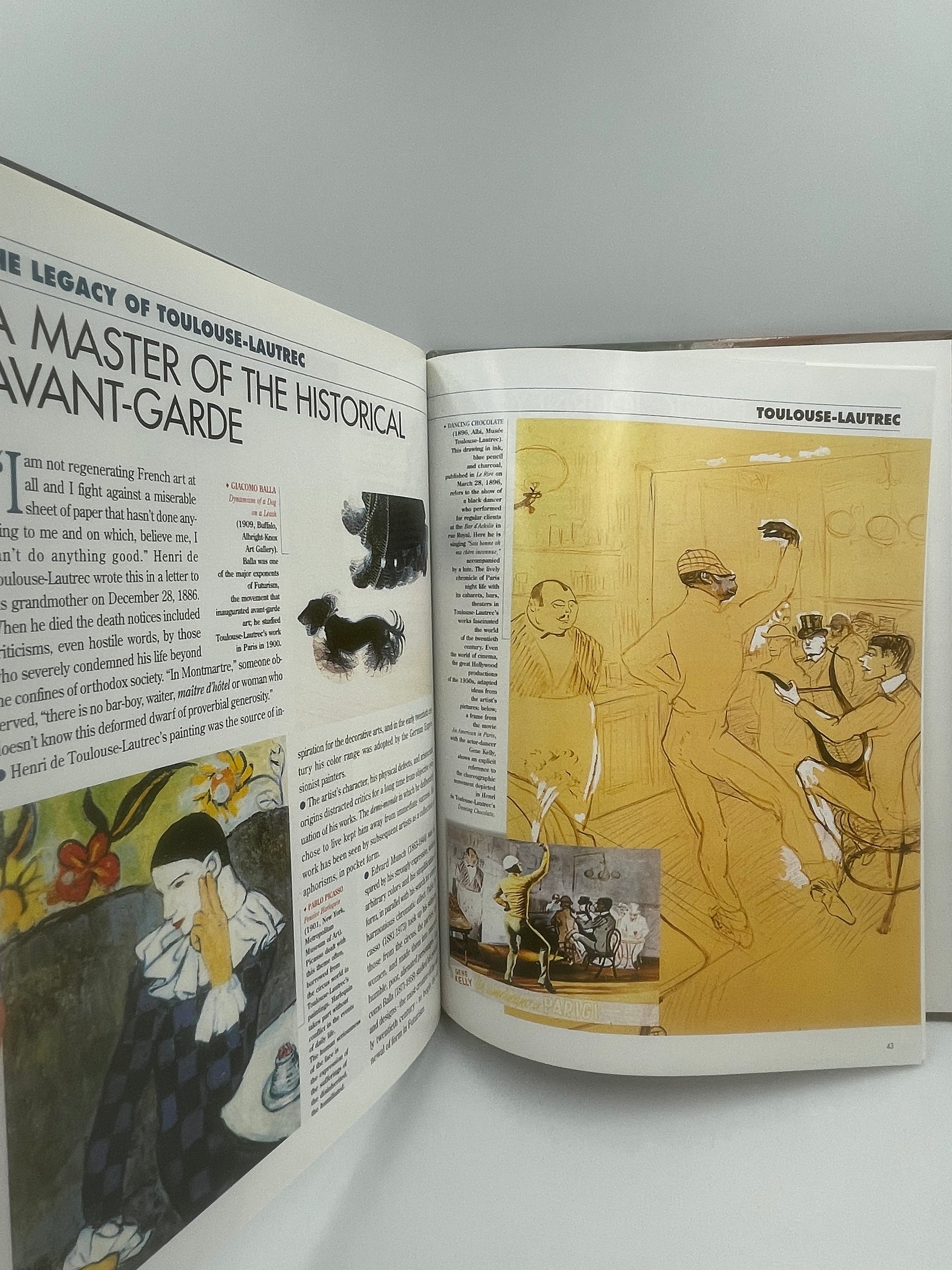 Pages 42, 43 with text and images from Toulouse-Lautrec: At the Moulin Rouge Edited by Federico Zeri