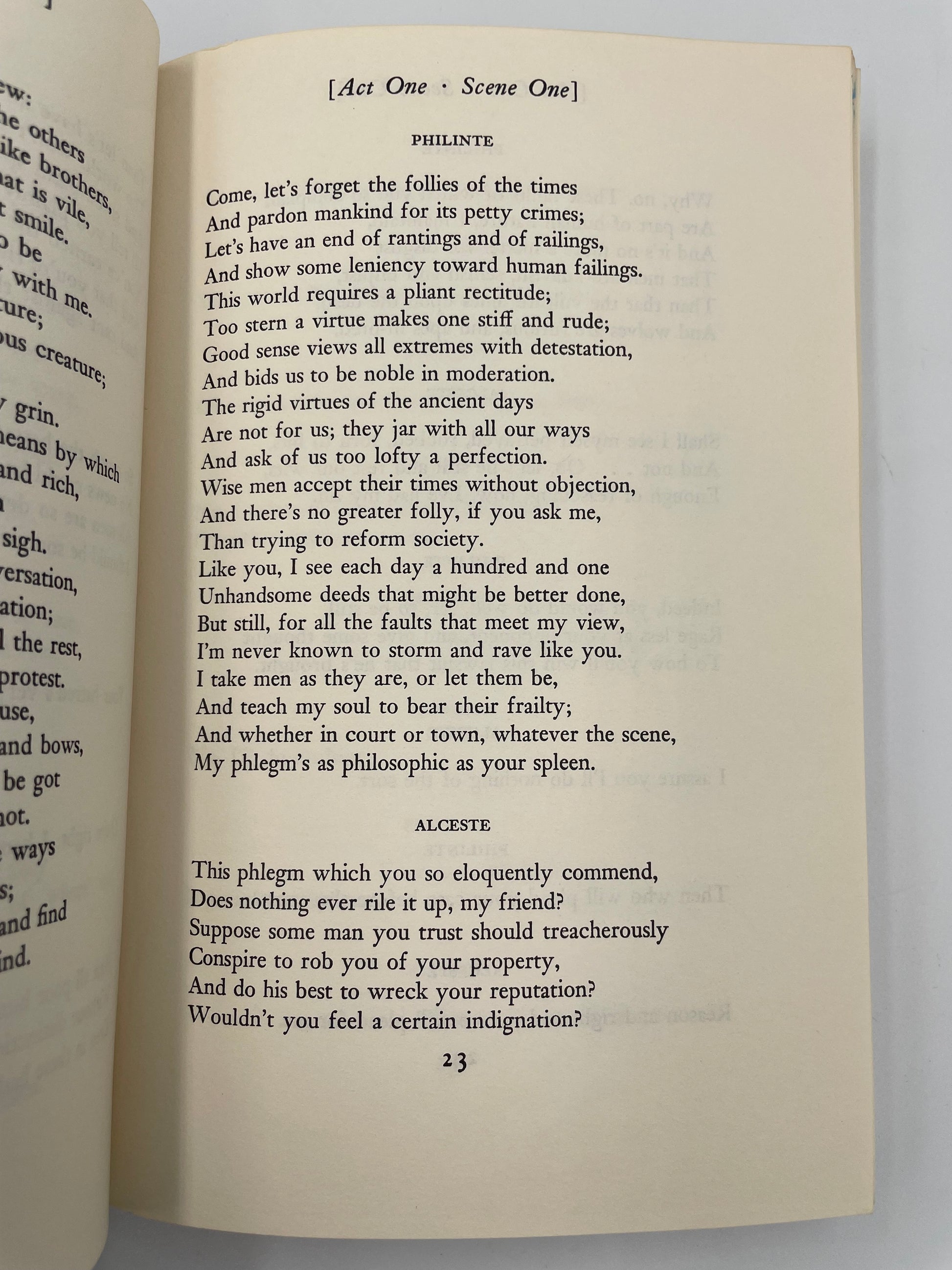 Random page 23 from ‘Molière: The Misanthrope and Tartuffe’.