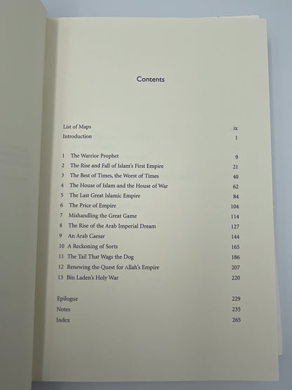 Contents page of "islamic imperialism -A History' 