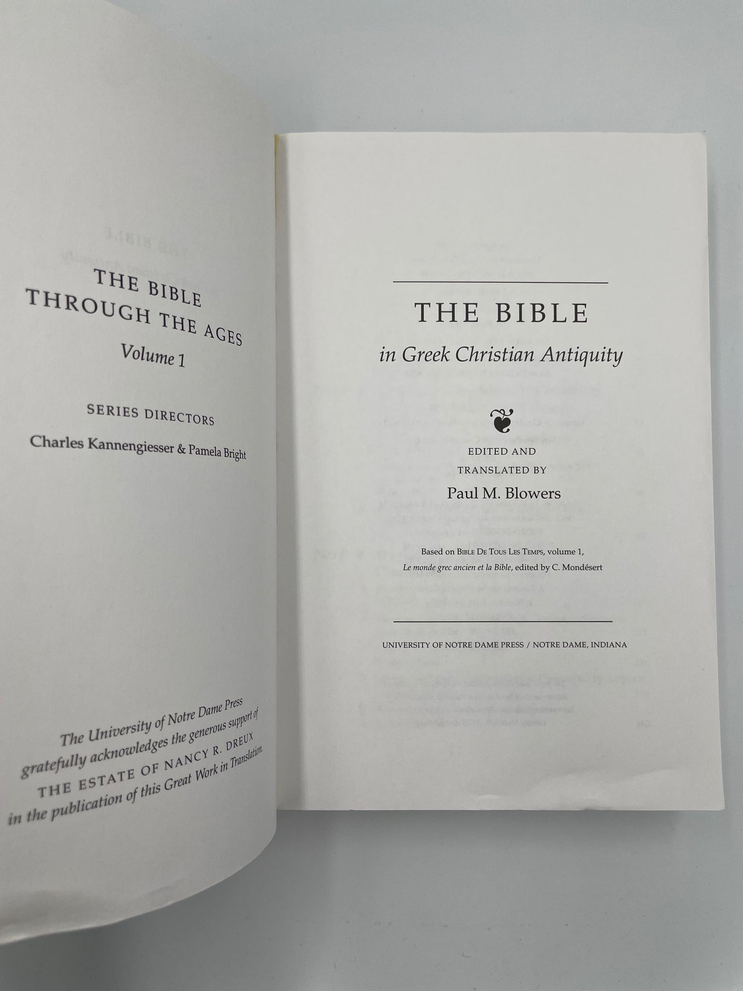 Title page of 'The Bible in Greek Christian Antiquity'.