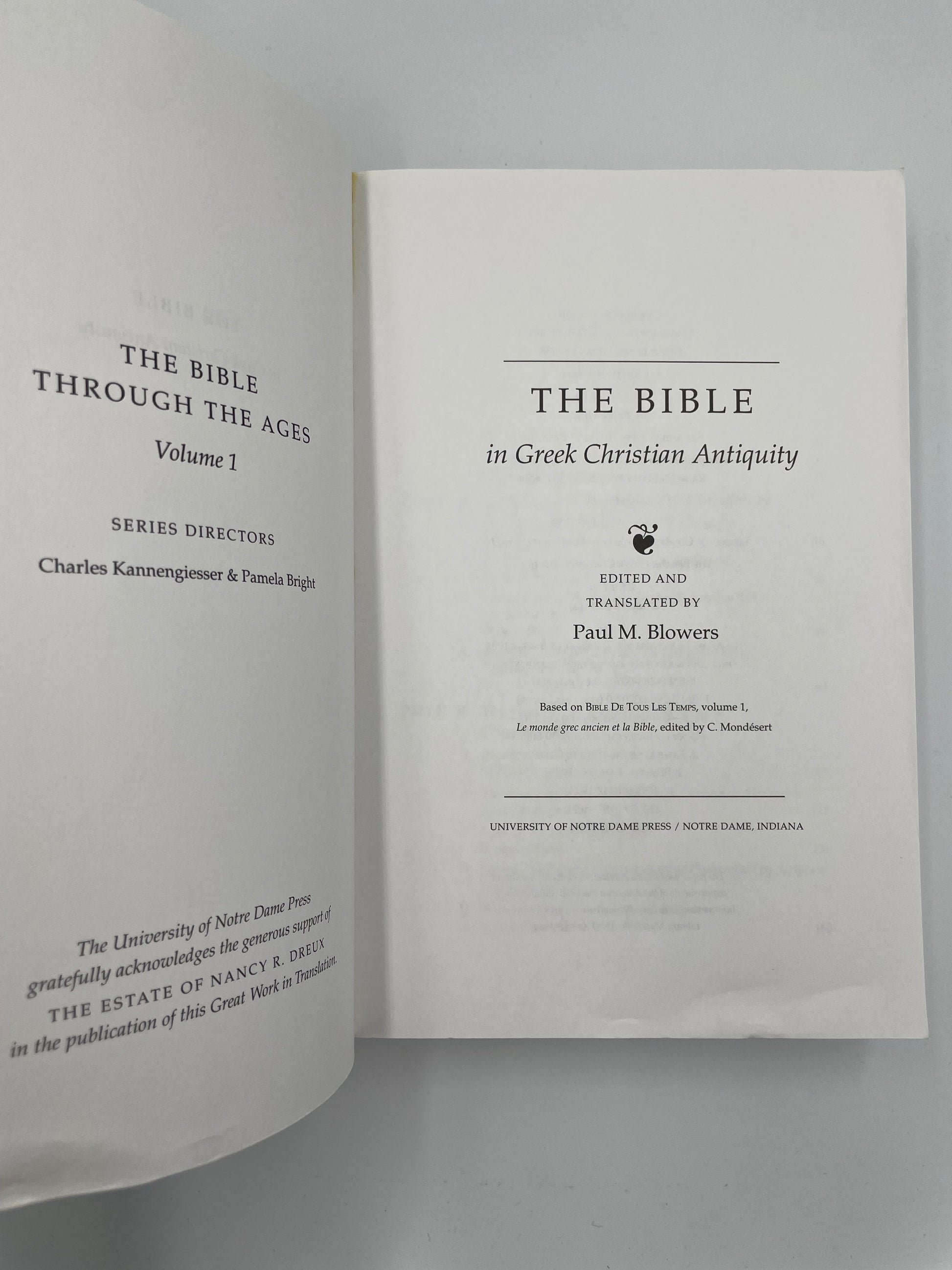 Title page of 'The Bible in Greek Christian Antiquity'.