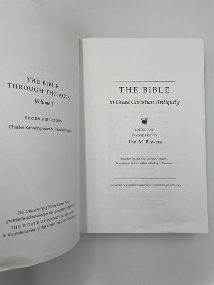 Title page of 'The Bible in Greek Christian Antiquity'.