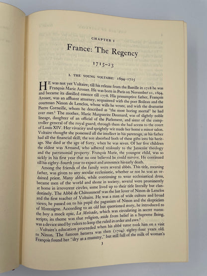Chapter 1 page from "The Age of Voltaire by Will & Ariel Durant"