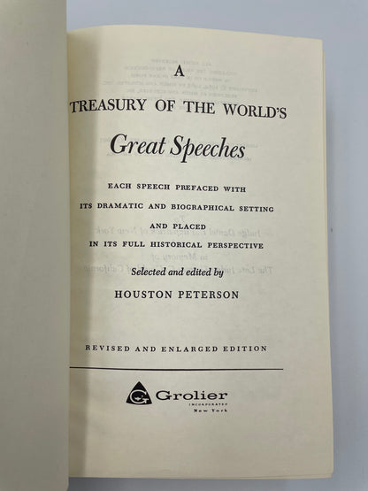Title page of Treasury of the World's Great Speeches
