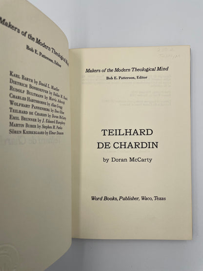 Title page from book on Teilhard de Chardin's thoughts'. 