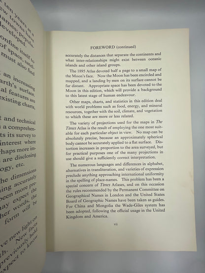 Inside page of Times Atlas of the world 1968 Edition