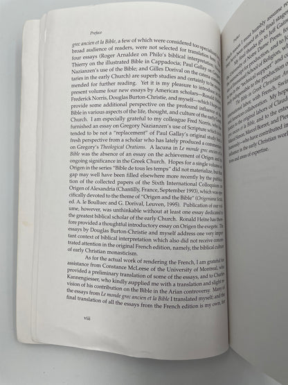 Preface page ontinued from 'The Bible in Greek Christian Antiquity'.