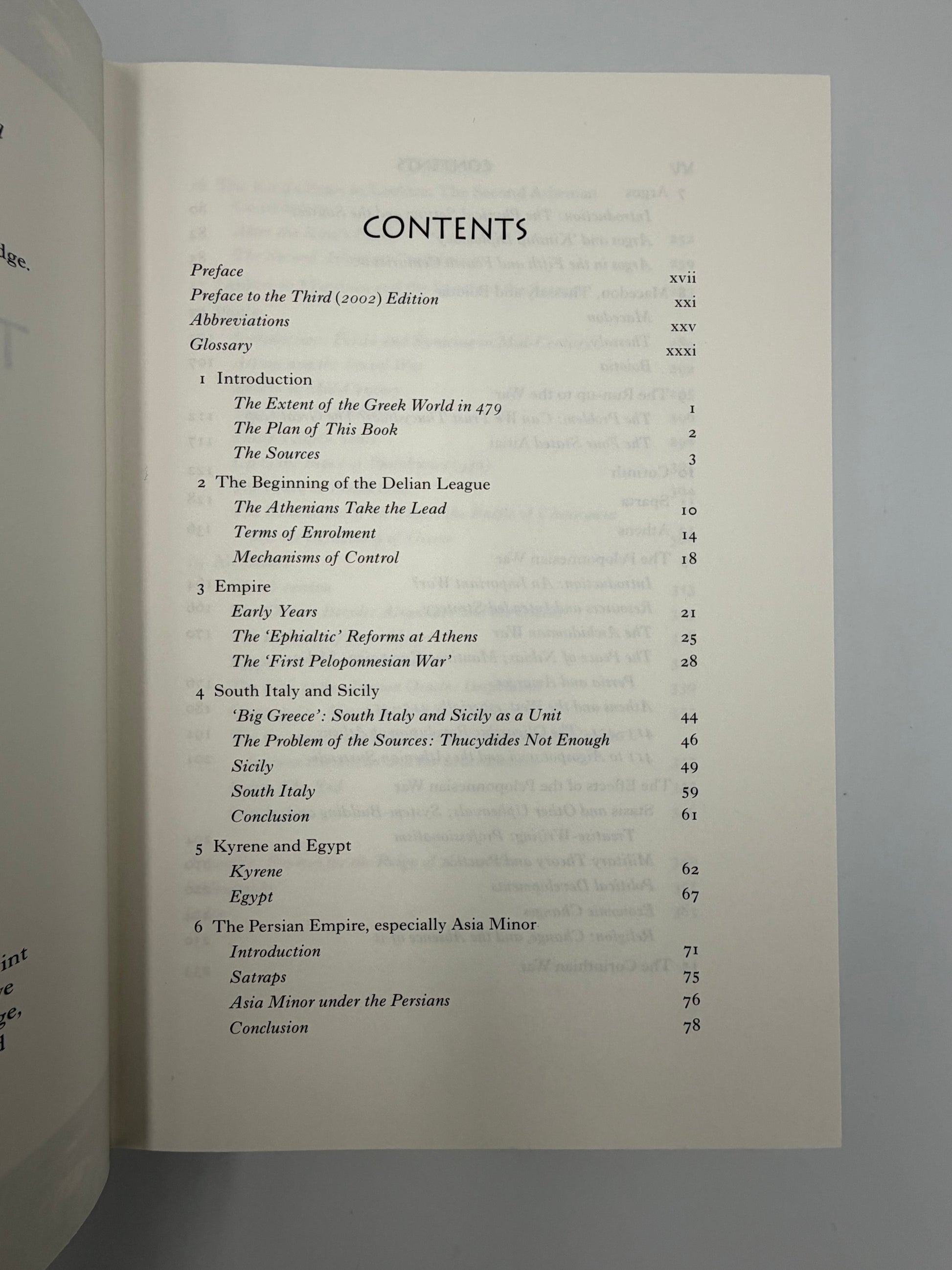 Table of Contents from The Folio History of Ancient Greece: The Classical Age