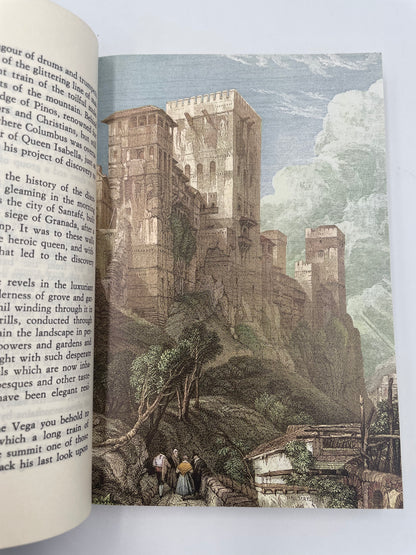 Random page with illustration of the Alhambra viewed from below from the book, 'Tales of the Alhambra' by Washington Irving.