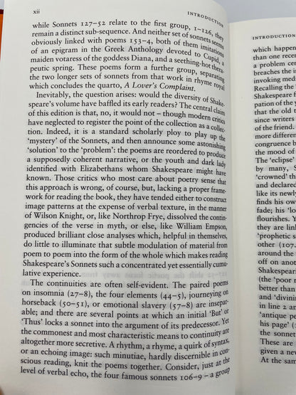 Introduction page continued from 'The Sonnets and A Lover’s Complaint' by William Shakespeare.