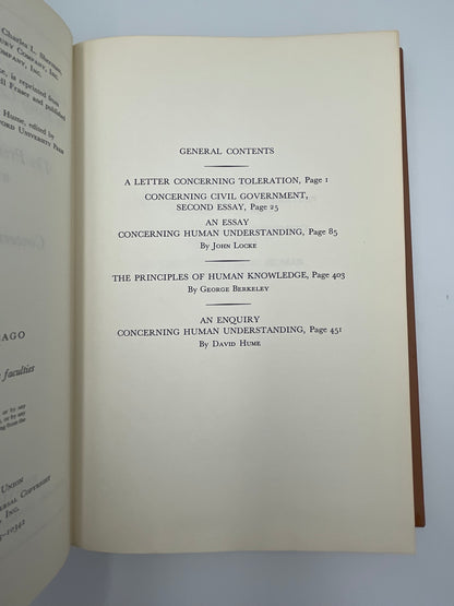 Locke. Burkeley. Hume. (Britannica: Great Books of the Western World)