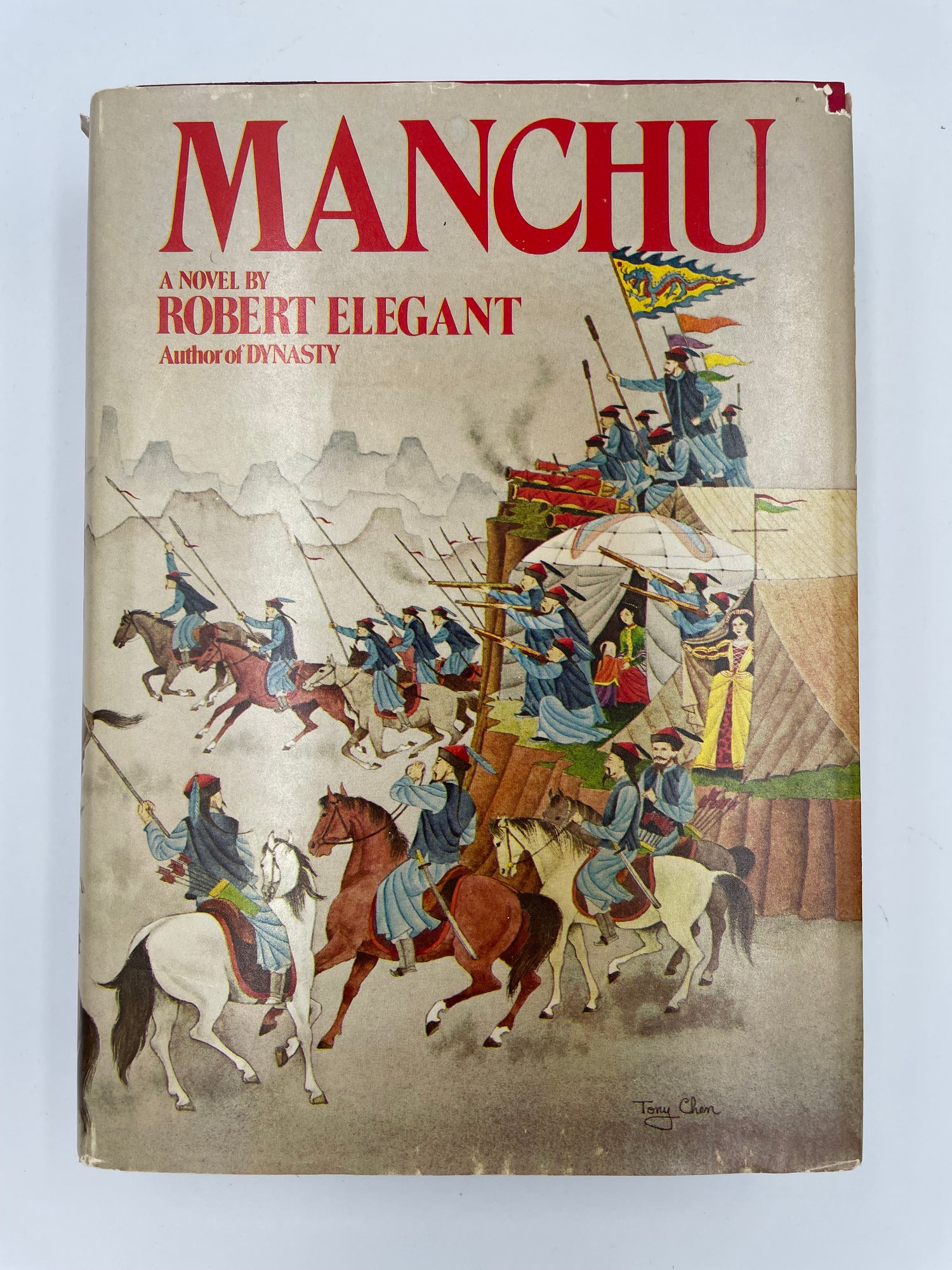 Book cover of 'Manchu' by Robert Elegant with illustrations on a white background