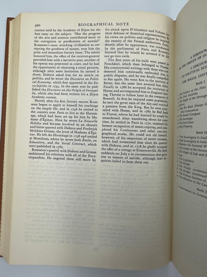 Page 2 of biographical note on Rousseau from "Montesquieu. Rousseau". (Britannica: Great Books of the Western World)