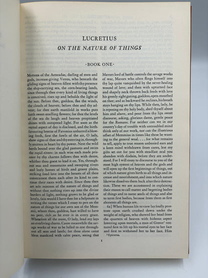 Page 1, titled Book One, 'Lucretius On the Nature of Things' from 'Lucretius, Epictetus and Marcus Aurelius'.
