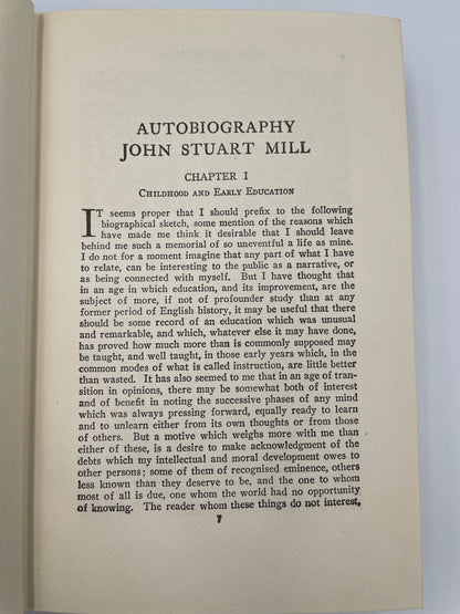 Autobiography page on John Stuart Mill from "Harvard Classics. J.S.Mill. T. Carlyle" (1st Harvard Classics 1909 edition).