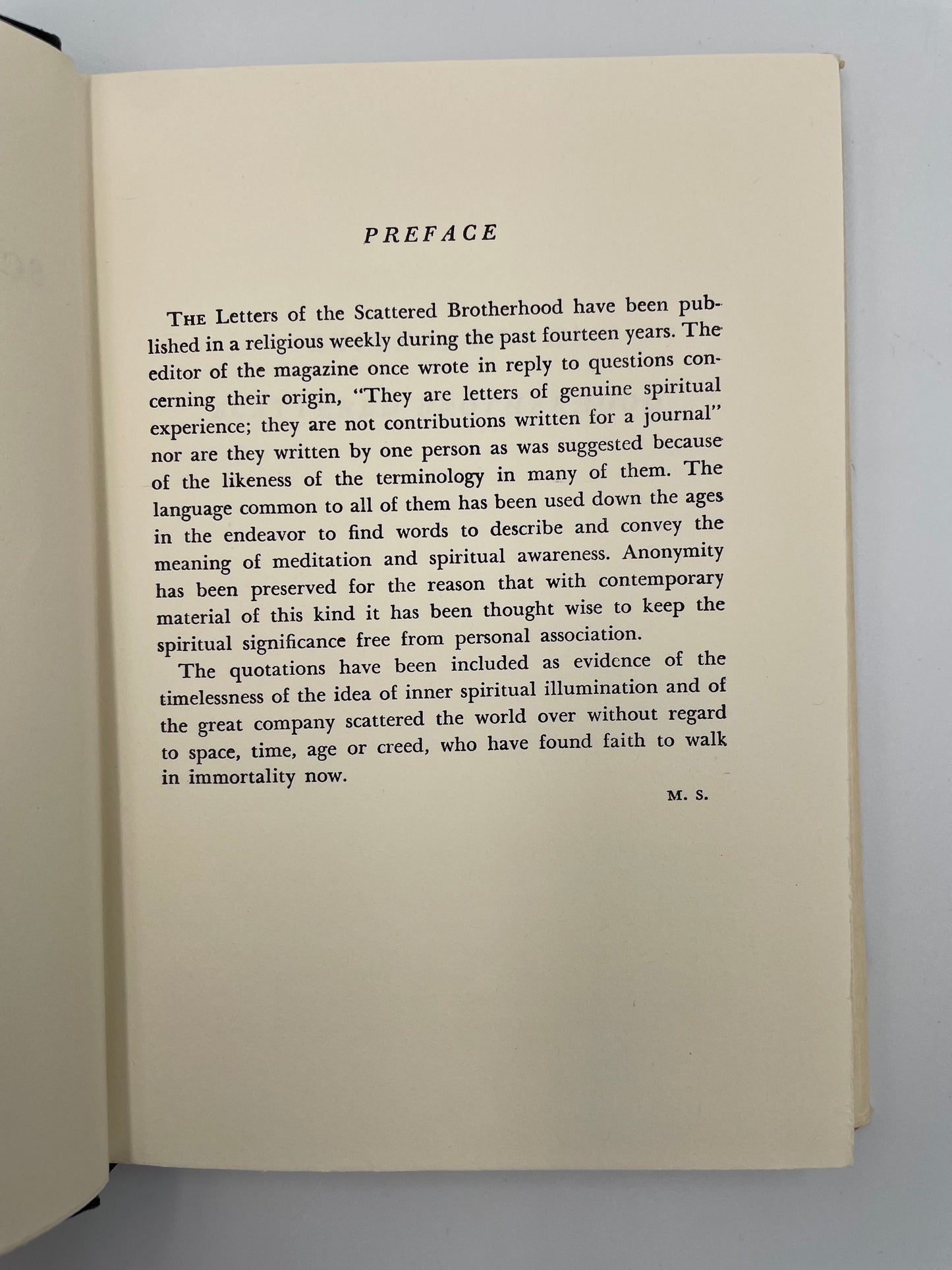 Preface page from ‘Letters of the Scattered Brotherhood’. Edited by Mary Strong‘.