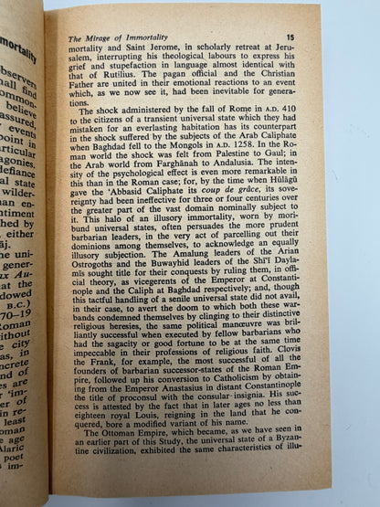 Page 15 volume two from ‘A Study of History’ by Arnold J.Toynbee - 2 Volume Abridged Set