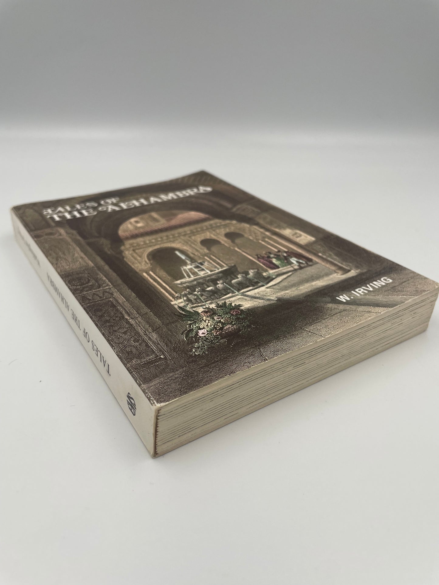 Book cover and spine of 'Tales of the Alhambra' by Washington Irving.