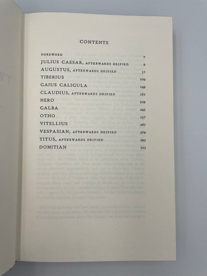 Contents page of "The Twelve Caesars" by Suetonius" 