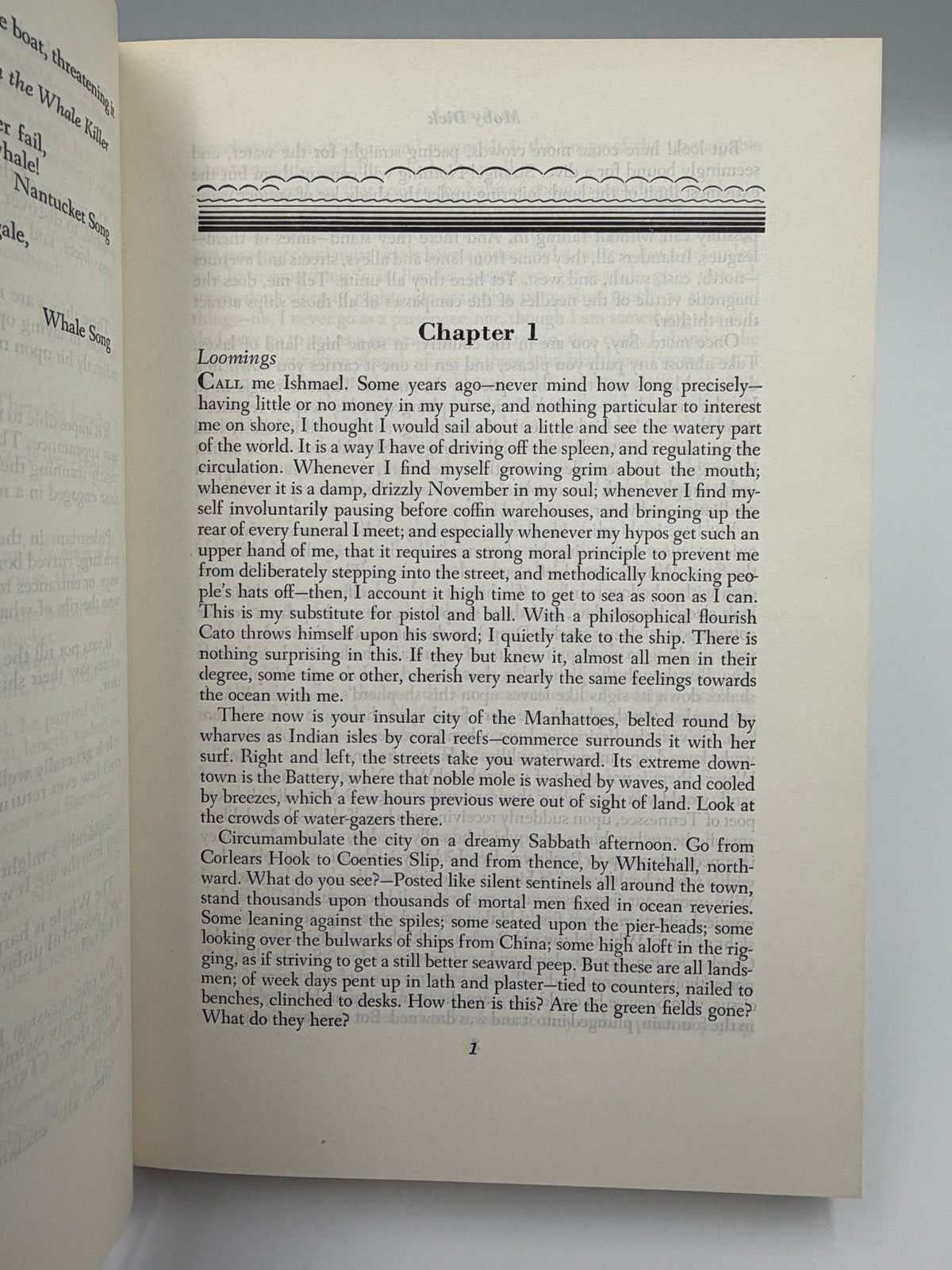 Page 1, chapter 1 from ‘Moby-Dick; or, The Whale’ by Herman Melville.