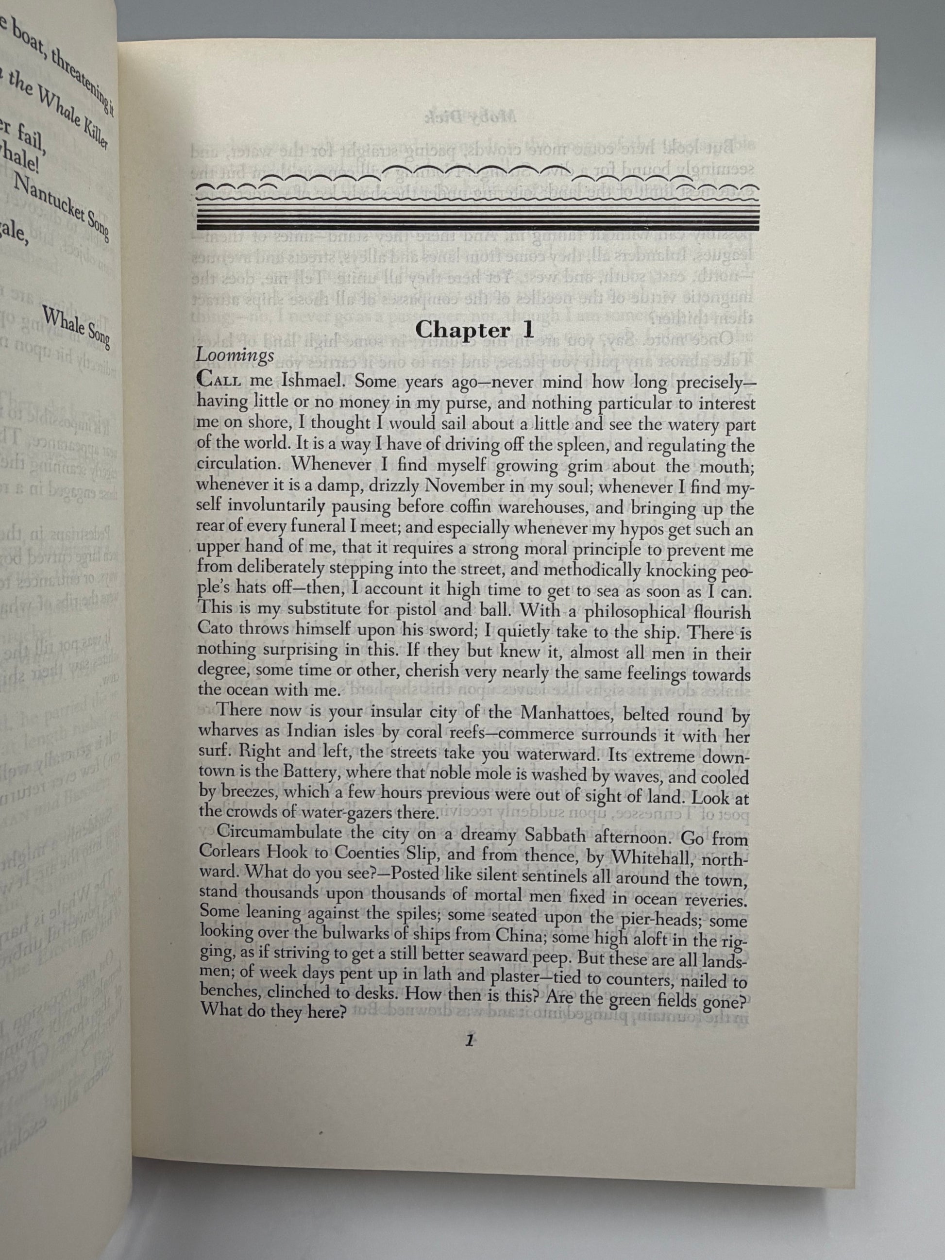Page 1, chapter 1 from ‘Moby-Dick; or, The Whale’ by Herman Melville.