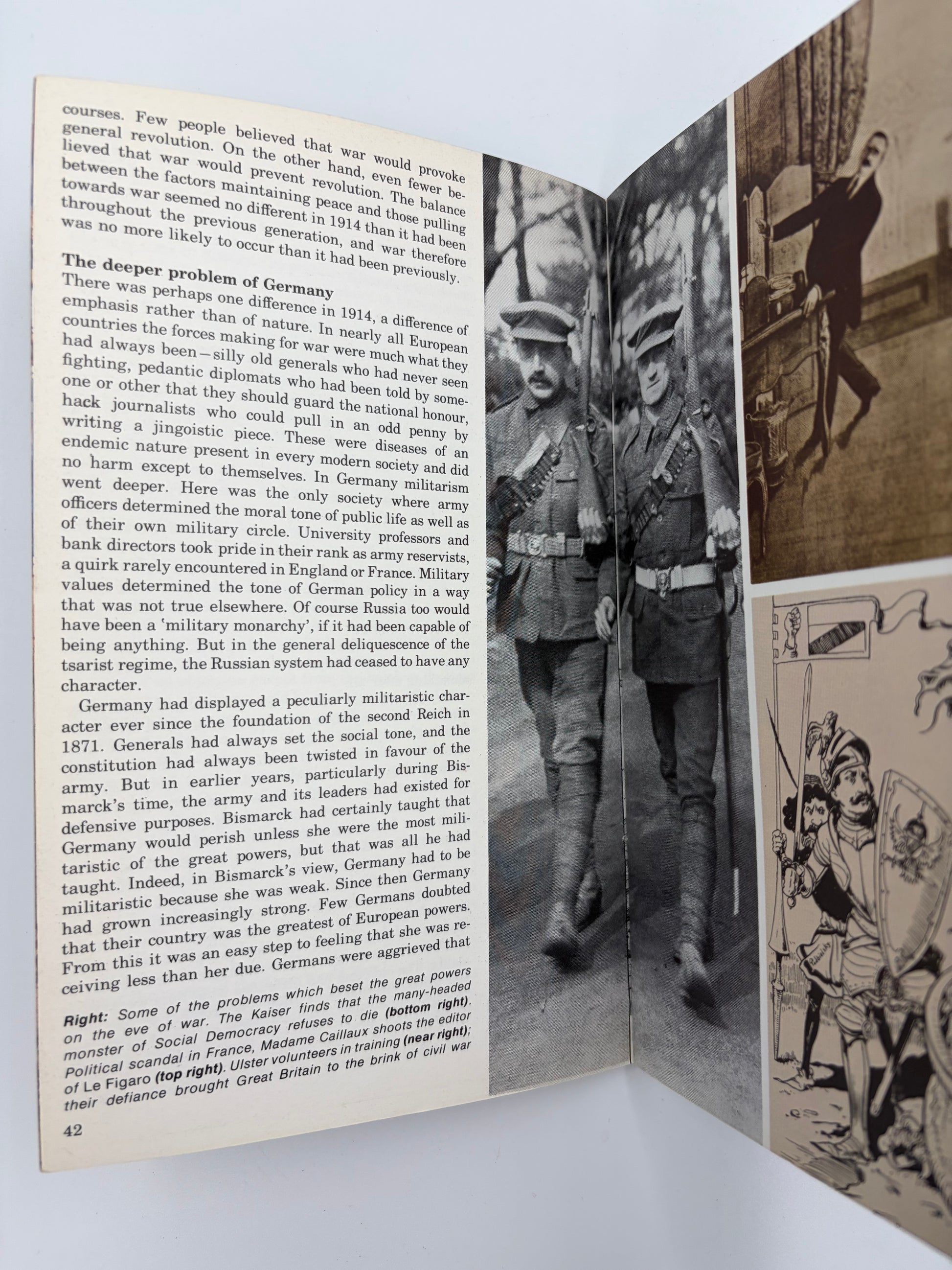 Page 40 and 41 with Text and illustrations from the book ‘War By Time-Table — How the First World War Began’ by AJP Taylor