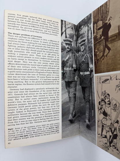Page 40 and 41 with Text and illustrations from the book ‘War By Time-Table — How the First World War Began’ by AJP Taylor