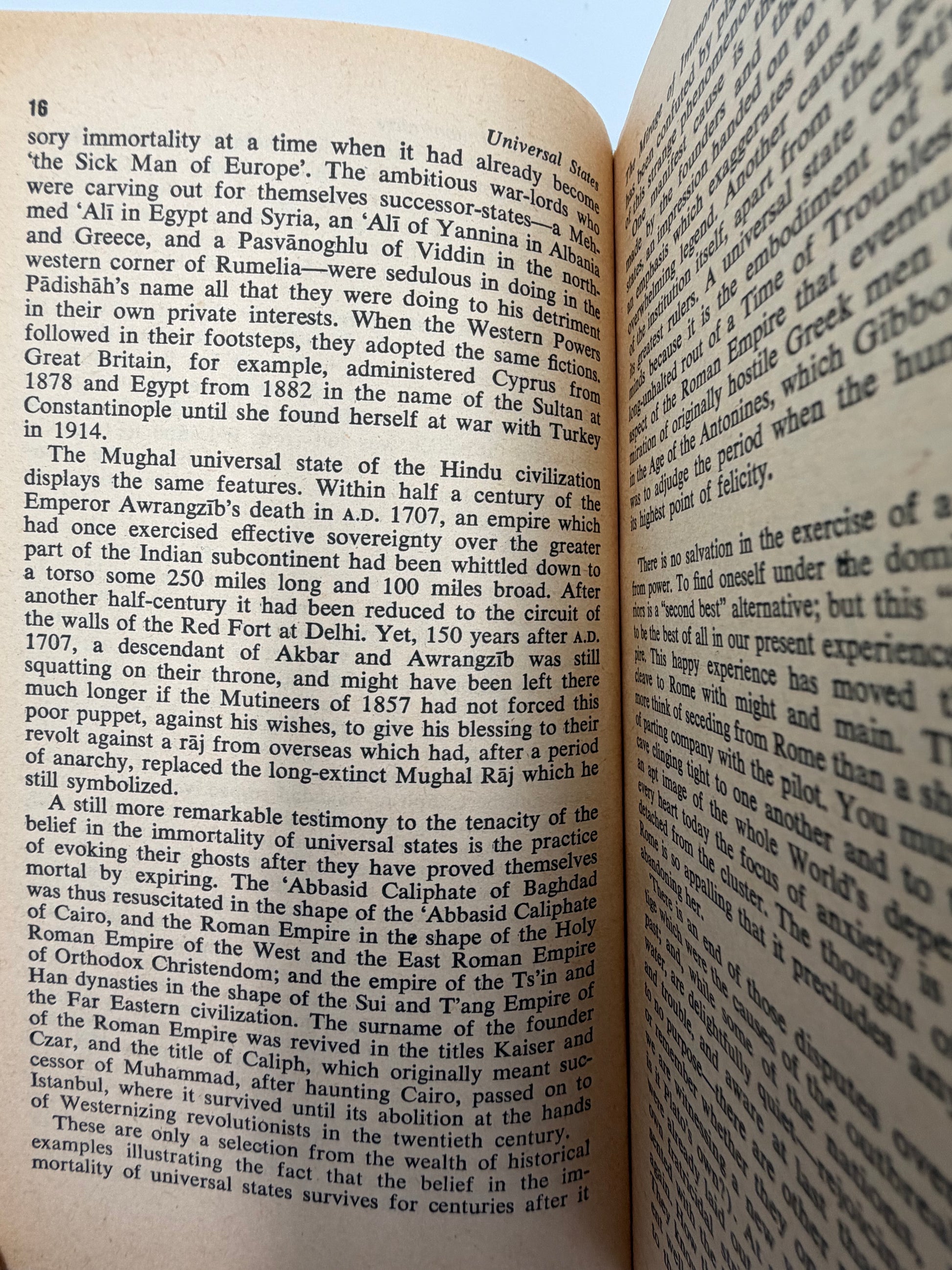 Page 16 volume two from ‘A Study of History’ by Arnold J.Toynbee - 2 Volume Abridged Set