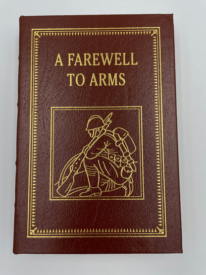 Leather book cover of Book cover and gold gilded edges of ‘A farewell to Arms’ by Ernest Hemingway