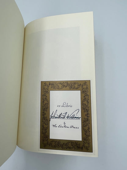 Owner sticker from Easton Press on inside page of ‘A farewell to Arms’ by Ernest Hemingway