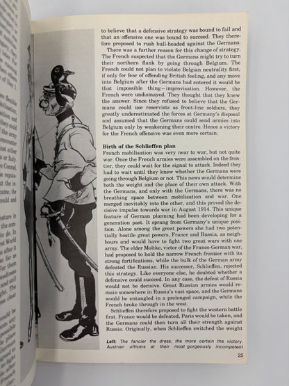 Page 25 with illustration of Austrian officer from the book ‘War By Time-Table — How the First World War Began’ by AJP Taylor