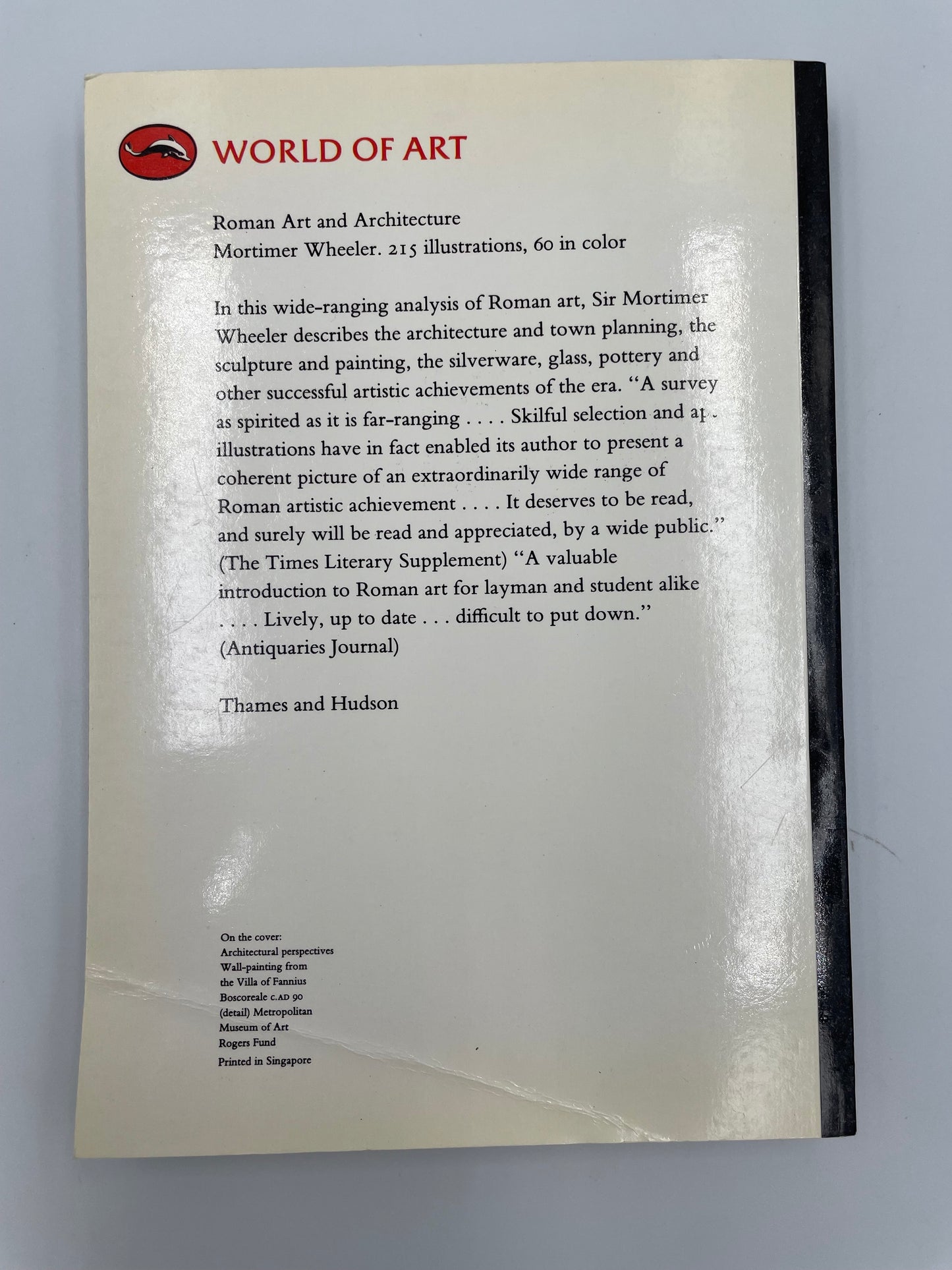 Back cover of ‘Roman Art and Architecture’ by Mortimer Wheeler