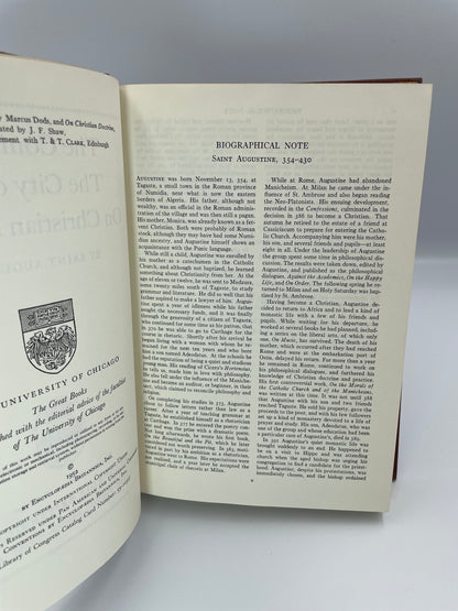 Biographical page from "Augustine. The Confessions. The City of God. On Christian Doctrine". 
