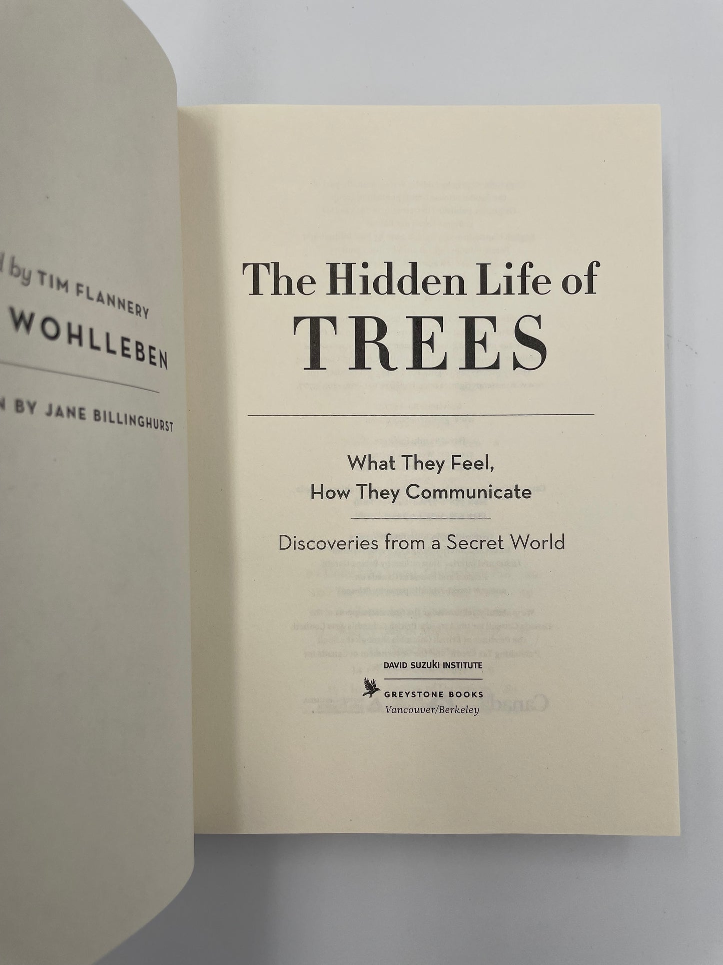 Title page from the book 'The Hidden Life of Trees' by Peter Wohlleben.