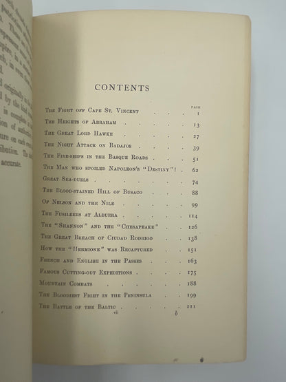 Contents page from ‘Deeds That Won The Empire’ by W.H.Fitchett